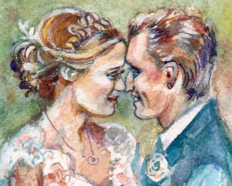 1 Year Anniversary Gift for Him. custom painting from photo. watercolor portrait. anniversary gift. personalized wall art. original painting image 5