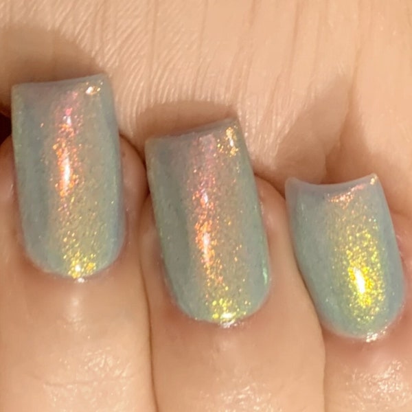 Cozy Glow - Gray Gold Red Copper Shimmer/Shine "Glow Pop Nail Polish" Multi-Color Shifting: Oil Slick /Polish Me Silly