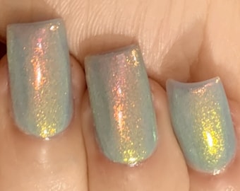 NEW- Cozy Glow - Gray Gold Red Copper Shimmer/Shine "Glow Pop Nail Polish" Multi-Color Shifting: Oil Slick /Polish Me Silly