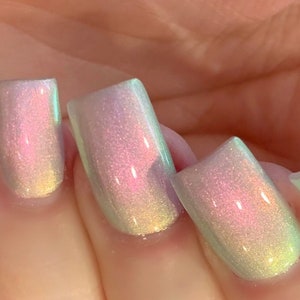 Icy Glow Silver Gray Pink Yellow Green Glow Pop Nail Polish Collection Multi-Color Shifting: Mylar Oil Slick / Polish Me Silly image 1
