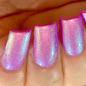 Pixie Dust Glow - Pink Purple Blue Green "Glow Pop Nail Polish Collection" Multi-Color Shifting: Mylar Oil Slick / Polish Me Silly