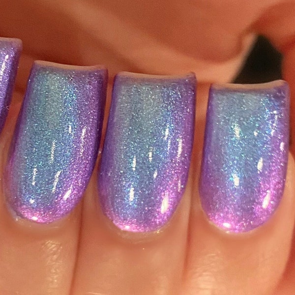 Groovy Glow - Blue Purple "Glow Pop Nail Polish Collection" Multi-Color Shifting: Mylar Oil Slick / Polish Me Silly