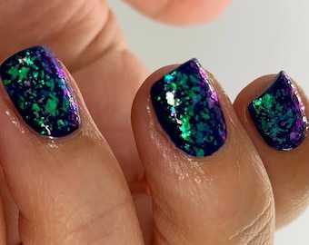 Sparkle Me Silly: FLAKIE Topcoats Multi-Color Shifting Polish- Glitter Nail Polish/Indie Lacquer/ Polish Me Silly--UNICORNGLOWCOLL--