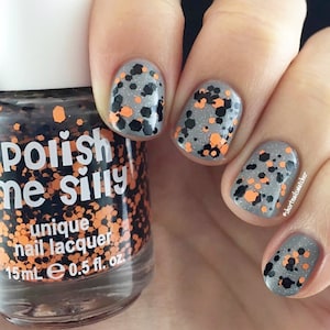 Halloweenie ( Halloween Nail Polish) : Holiday Nail Polish Custom-Blended Glitter Nail Polish / Lacquer Regular Or Gel UV Polish