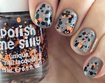 Halloweenie ( Halloween Nail Polish) : Holiday Nail Polish Custom-Blended Glitter Nail Polish / Lacquer Regular Or Gel UV Polish