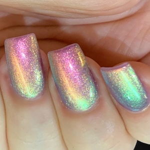 Prism Glow -  Purple Pink Orange Yellow Green blue "Glow Pop Nail Polish" Multi-Chrome Pastel Shifting: Oil Slick / Polish Me Silly