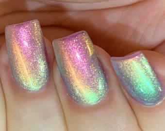 Prism Glow -  Purple Pink Orange Yellow Green blue "Glow Pop Nail Polish" Multi-Chrome Pastel Shifting: Oil Slick / Polish Me Silly