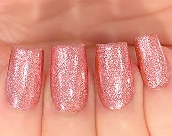 Electric Love- Pink Metallic Foil Nail Polish:  Custom-Blended Glitter Nail Polish / Indie Lacquer / Polish Me Silly