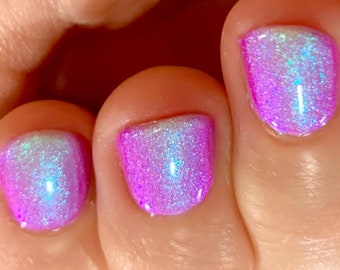 Glowing Insane - Purple Green Blue Shimmer/Shine "Glow Pop Nail Polish Collec" Multi-Color Shifting: Oil Slick /Polish Me Silly