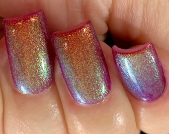 Firefly Glow - Maroon Gold Copper Green Blue Shimmer/Shine "Glow Pop Nail Polish" Multi-Color Shifting: Oil Slick /Polish Me Silly