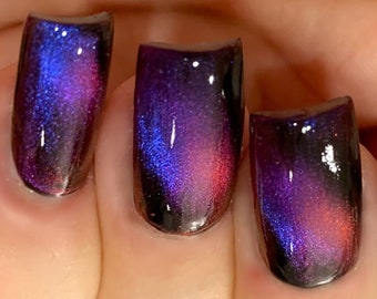 NEW- Magnetic Attraction - Magnetic Multi-chrome Blue Fuchsia Purple Orange Nail Polish Multi Color Shifting: Oil Slick / Polish Me Silly