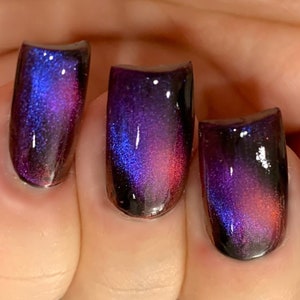 Magnetic Attraction - Magnetic Multi-chrome Blue Fuchsia Purple Orange Nail Polish Multi Color Shifting: Oil Slick / Polish Me Silly