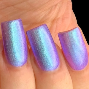 NEW- Iris Glow - Purple Blue Green Pink "Glow Pop Collection Pt. 9" MultiColor Shifting: Mylar Oil Slick/ Polish Me Silly Indie Nail Polish