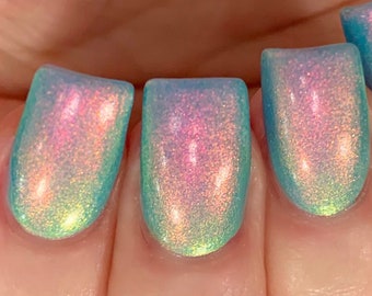 Aurora Glow - Turquoise Blue Pink Orange Yellow Green "Glow Pop Nail Polish Collection" Multi-Color Shifting: Oil Slick /Polish Me Silly