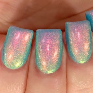 Aurora Glow - Turquoise Blue Pink Orange Yellow Green "Glow Pop Nail Polish Collection" Multi-Color Shifting: Oil Slick /Polish Me Silly