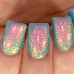 Aurora Glow - Turquoise Blue Pink Orange Yellow Green &quot;Glow Pop Nail Polish Collection&quot; Multi-Color Shifting: Oil Slick /Polish Me Silly