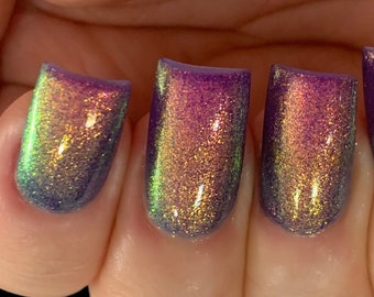 Illuminating Glow - Blue Pink Yellow Green Blue Shimmer/Shine "Glow Pop Nail Polish" Multi-Color Shifting: Oil Slick /Polish Me Silly