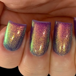 Illuminating Glow - Blue Pink Yellow Green Blue Shimmer/Shine "Glow Pop Nail Polish" Multi-Color Shifting: Oil Slick /Polish Me Silly
