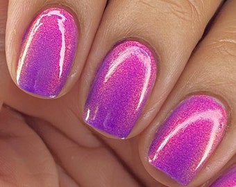 Purple Haze-  Purple Hot Pink Shimmer Multi-Color Shifting Polish:  Custom-Blended Glitter Nail Polish / Indie Lacquer / Polish Me Silly