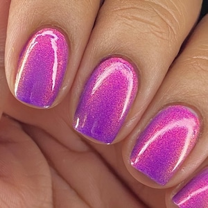 Purple Haze Purple Hot Pink Shimmer Multi-Color Shifting Polish: Custom-Blended Glitter Nail Polish / Indie Lacquer / Polish Me Silly image 1