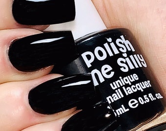 Blackout - Solid Black Creme Polish By Polish Me Silly - Nail polish