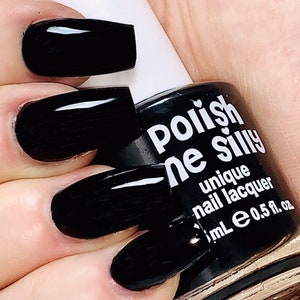 Blackout Solid Black Creme Polish By Polish Me Silly Nail polish image 1