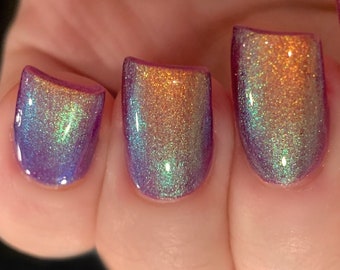 Glow Party- Blue Red Copper Green Purple "Glow Pop PART 2 Polish Collection" Multi-Color Shifting: Mylar Oil Slick / Polish Me Silly