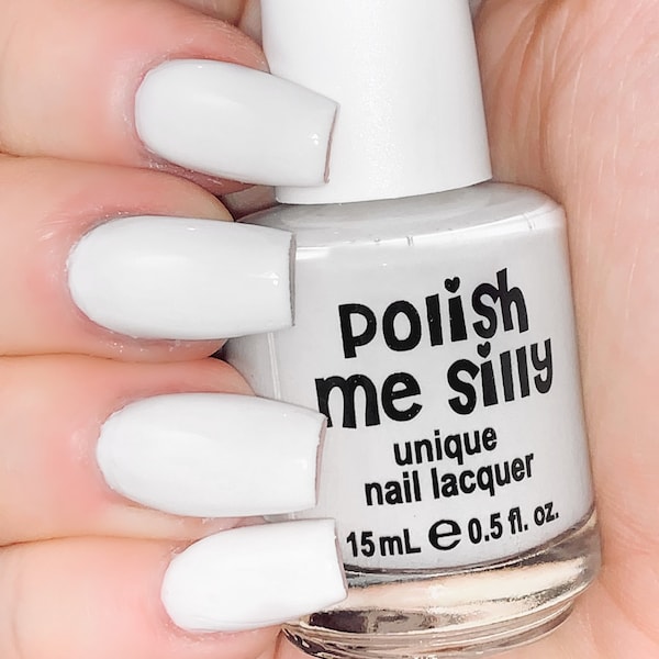 Whisper White - Solid White Creme Polish By Polish Me Silly - Nail polish