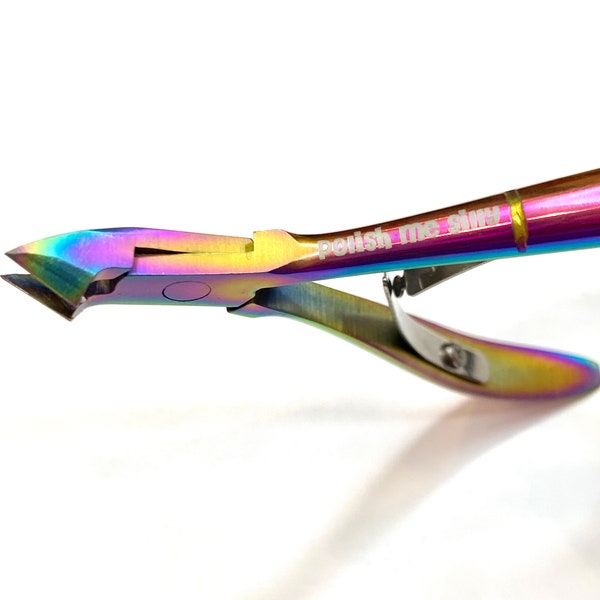 Rainbow Cuticle Clipper Nipper - Polish Me Silly Logo Nail Tools Multichrome