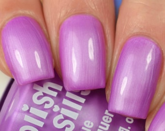 Fizzle - Bright Lights Purple Solid Pearl  CHROME NAILS Satin Neon Pop Nail Polish Indie Glitter Lacquer Varnish Water Marble Stamping Nails