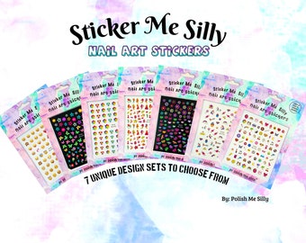 7PC Nail Stickers Set- Nail Art - Polish Me Silly - Gift -