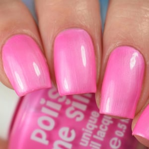Bubblegum- Bright Lights Solid Barbie CHROME NAILS Pearl Satin Pink Neon Pop Nail Polish Indie Lacquer Varnish Water Marble Stamping Nails