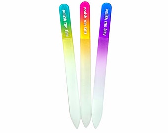 Rainbow Nail Glass Files - Polish Me Silly Logo Nail Tools Multi-chrome