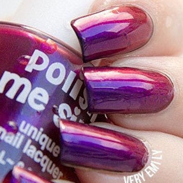 Multichrome (Guilty Pleasure)  Multi-Color Shifting Polish:  Red Purple Custom-Blended Glitter Nail Polish / Indie Lacquer / Polish Me Silly