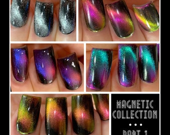 NEW- Full 5pc Magnetic Set Oil Slick Mylar Color Shifting Multi-chrome  Nail Polish/Indie/Polish Me Silly