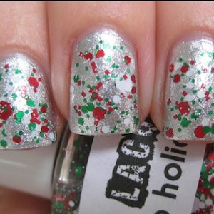 HOLIDAY-Ho Ho Holidays: Christmas Holiday Nail Polish Clear Glitter Topcoat Christmas Nail Polish Lacquer Confetti Regular Or Gel UV Polish