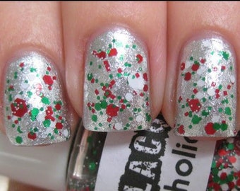 HOLIDAY-Ho Ho Holidays: Christmas Holiday Nail Polish Clear Glitter Topcoat Christmas Nail Polish Lacquer Confetti Regular Or Gel UV Polish