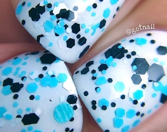 Splitter Splatter - Polka Dot-NEON-Custom-Blended Indie Glitter Nail Polish / Lacquer