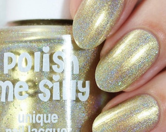 Holographic - Bling Bling: Gold Holographic Regenbogen Glitzer Nagellack / IndieLack / Poliert mich silly
