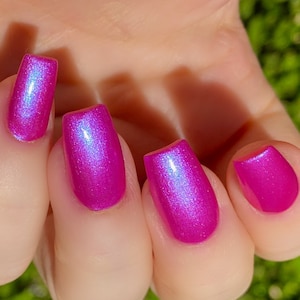 Hottie Tottie-  Hot Pink Blue Shimmer Multi-Color Shifting Polish:  Custom-Blended Glitter Nail Polish / Indie Lacquer / Polish Me Silly