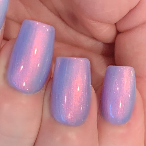 Mylar Glow -Periwinkle Blue Purple Pink Yellow Mint"Glow Pop Nail Polish Collection" Multi-Color Shifting: Mylar Oil Slick / Polish Me Silly