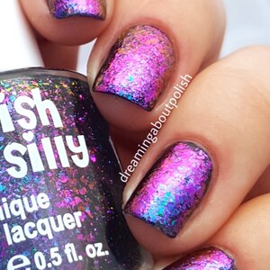 FLAKIE-Just Dance Topcoat (larger flakes)Multi-Color Shifting Polish: Custom-Blended Glitter Nail Polish/Indie Lacquer /Polish Me Silly