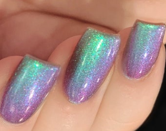 Twilight Glow - Green Blue Purple Pink "Glow Pop Nail Polish" Multi-Chrome Shifting: Oil Slick / Polish Me Silly