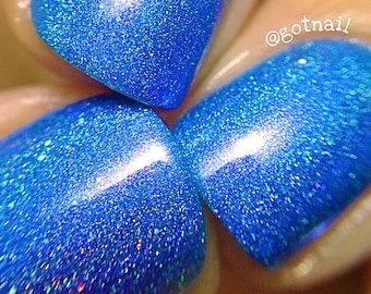 Holographic - Blu Bayou:  Custom-Blended Glitter Nail Polish / Indie Lacquer / Polish Me Silly