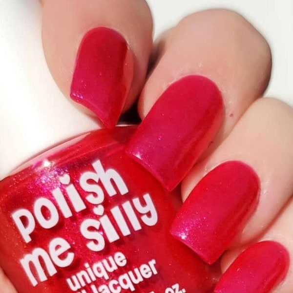 Ruby Slippers- Hot Pink Red Ruby Sparkle Shimmer Polish:  Custom-Blended Glitter Nail Polish / Indie Lacquer / Polish Me Silly