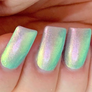 Watermelon Sugar Glow - Mint Green Pink Red Yellow "Glow Pop Collection" Multi-Color Shifting: Mylar Oil Slick / Polish Me Silly