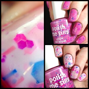 Dreaming in Pink Color Changing Thermal Nail Polish: Indie Glitter Nail Polish Glitter Lacquer Varnish Water Marble Stamping Nails image 3