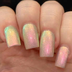 Icy Glow Silver Gray Pink Yellow Green Glow Pop Nail Polish Collection Multi-Color Shifting: Mylar Oil Slick / Polish Me Silly image 6