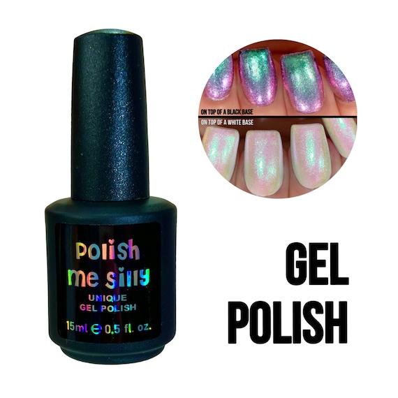 UV Led GEL Nail Polish Glow Whisperer Purple Blue Green Pink Clear Multi Chrome Topcoat Glow Pop Multi Color Oil Slick Polish Me Silly Etsy Mexico