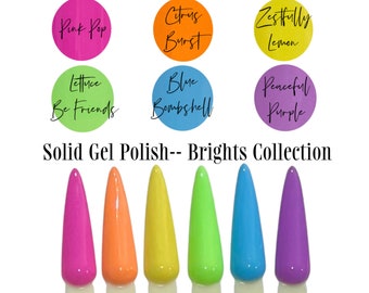 UV Led GEL Nail Polish - 6pc Bright Collection - Rainbow Polish Colors Solid Opaque Creme Polish Long Lasting, Cruelty Free, Polish Me Silly